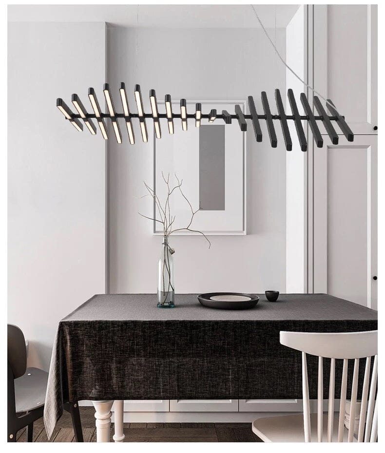 LatticeChord Chandelier Aluminum Modern Pendant With Remote And 40 E26/E27 Sockets | Temsk