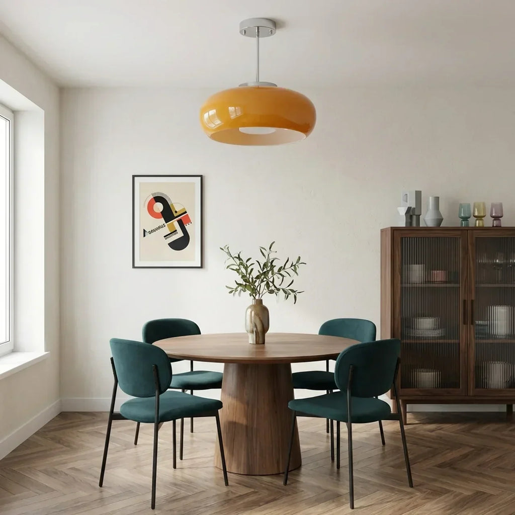 Bauhaus Glass Ceiling Light, Disc Form Light Fixture | Temsk