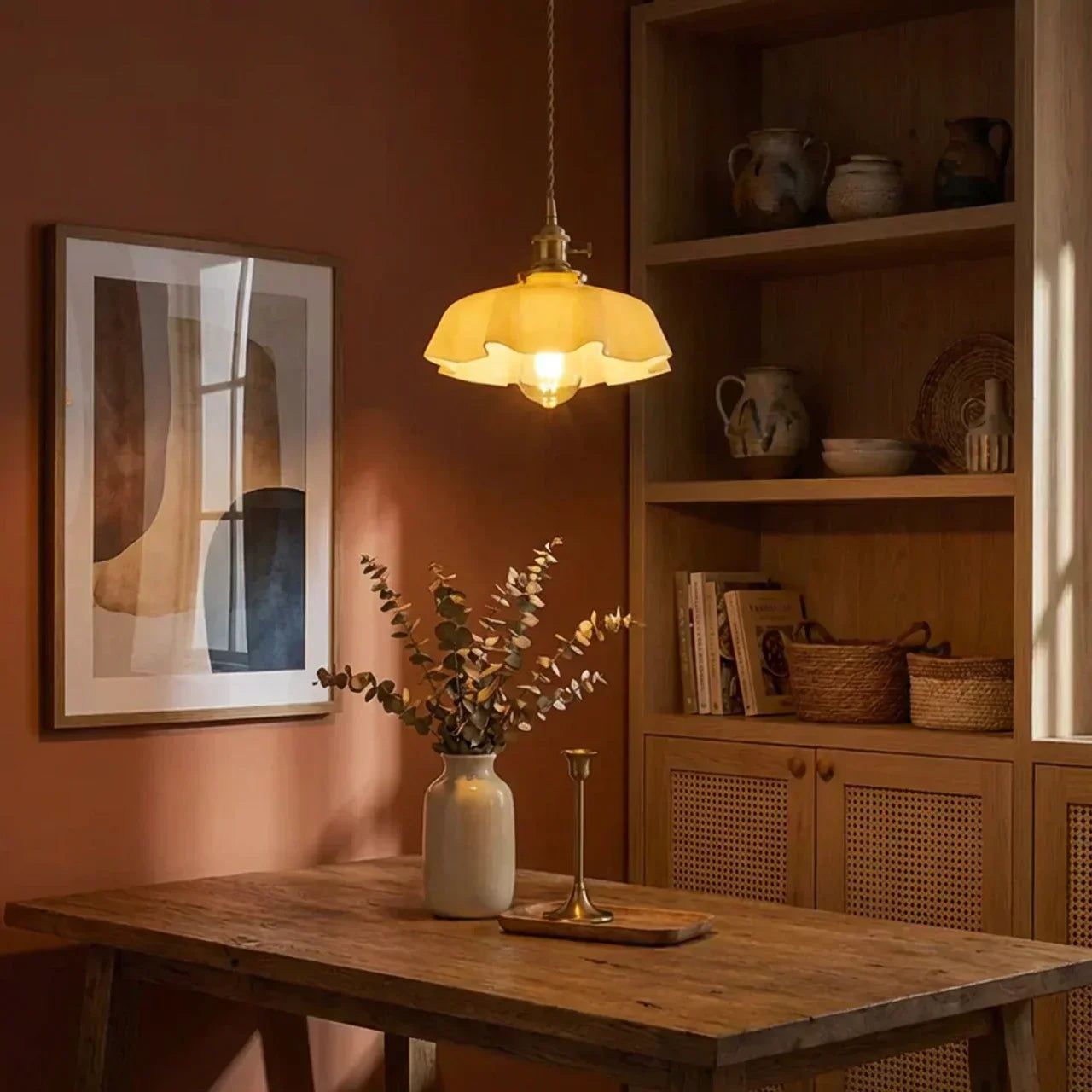 Draped Glass Pendant Ceiling Light In Art Deco Style | Temsk