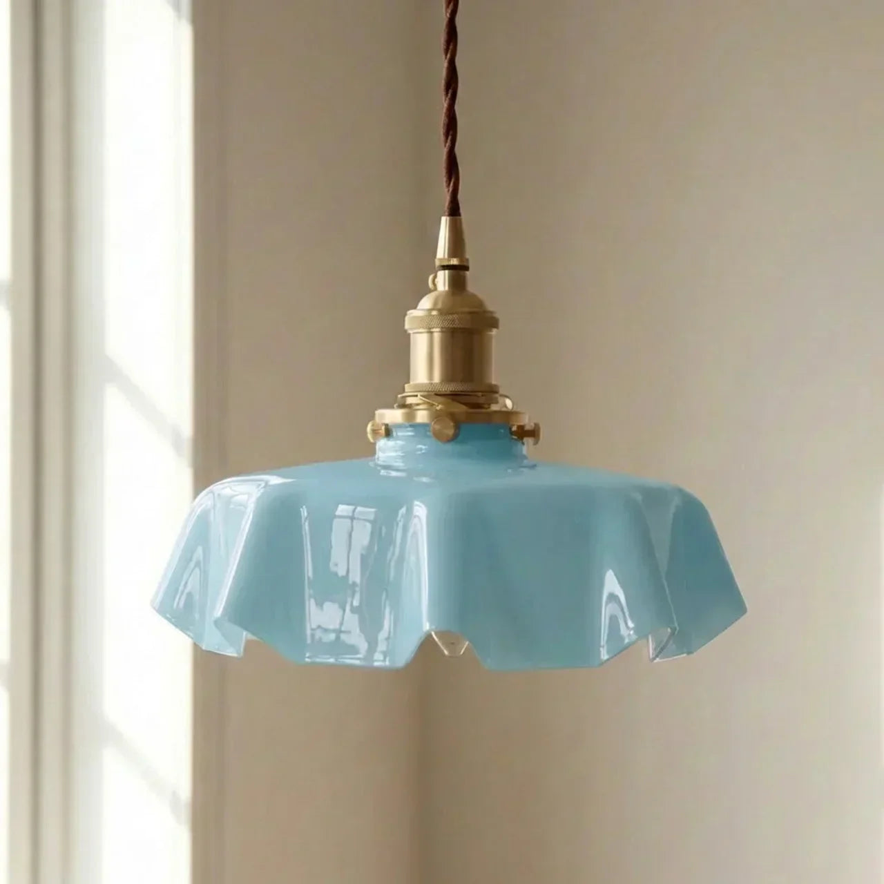 Draped Glass Pendant Ceiling Light In Art Deco Style | Temsk