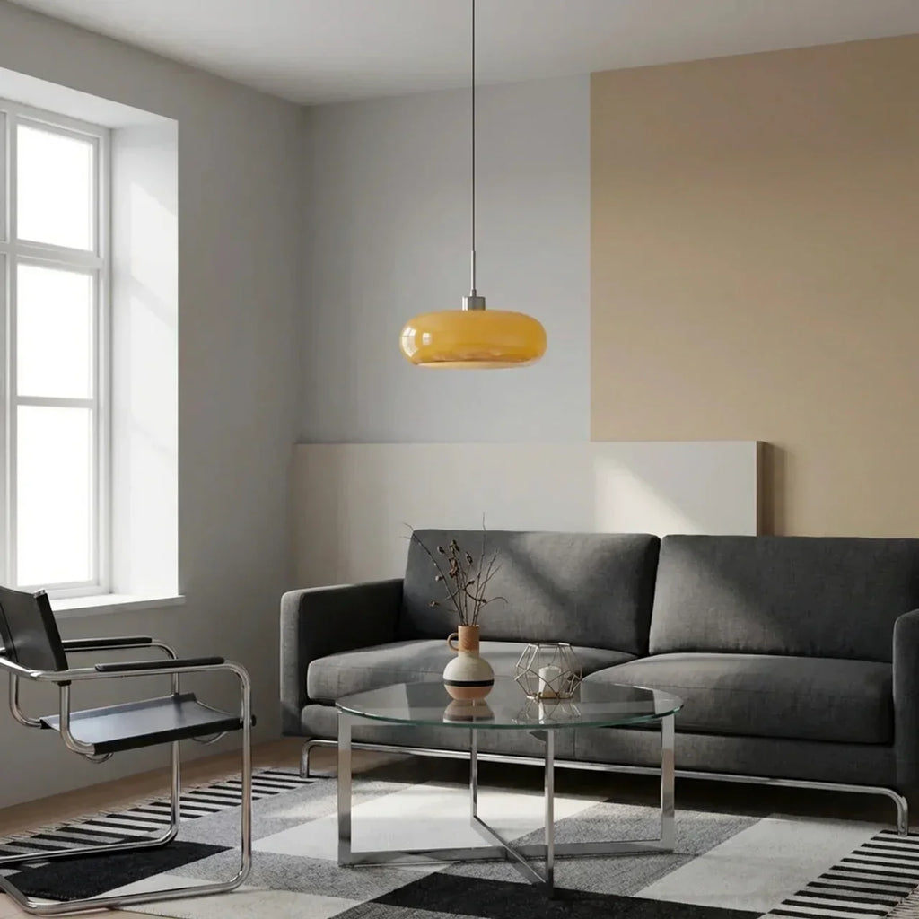 Compact Glass Pendant Light In Bauhaus Style For Modern Interiors | Temsk