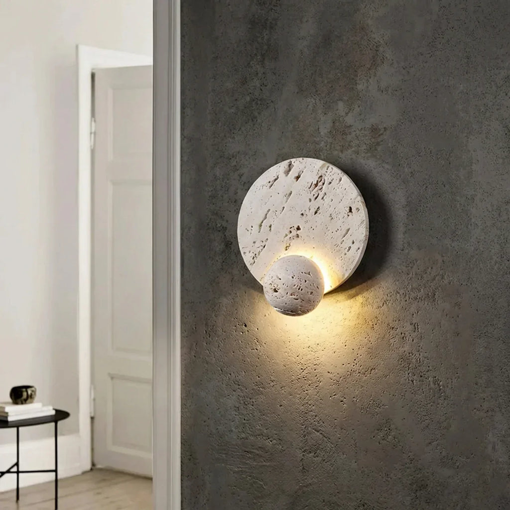 Integrated LED Travertine Wall Sconce for Indoor Use | Temsk