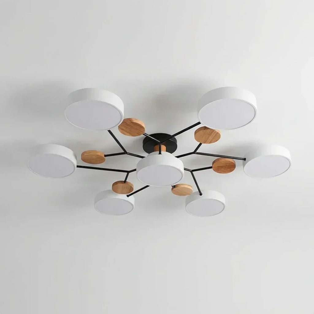 Branch Design Flush Mount Ceiling Light With Wood Accents | Temsk