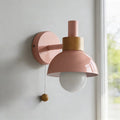 Globe Wall Sconce Light With Metal Shade And Wood Mount | Temsk