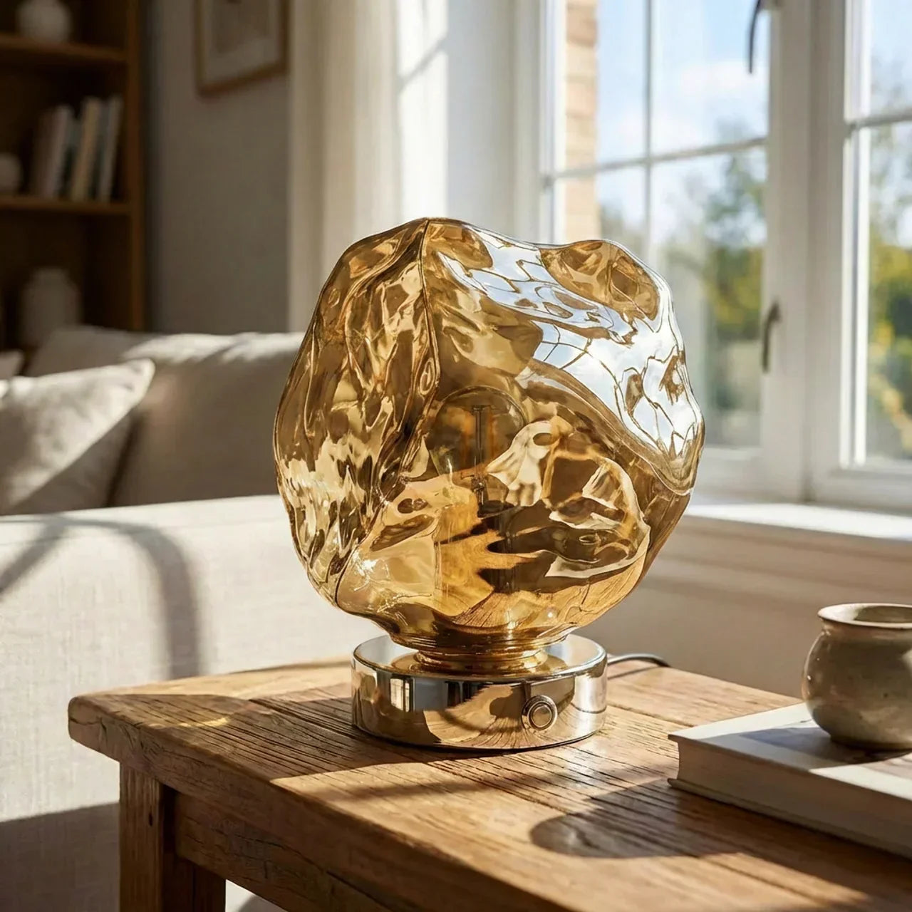 Organic Lava Glass Table Lamp For Interiors And Modern Decor | Temsk