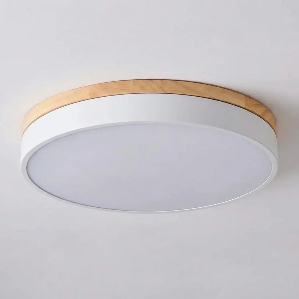 Wood Trim LED Ultra Thin Flush Mount Ceiling Light | Temsk