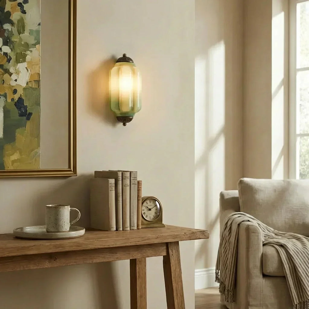 Vintage Antique Milk Glass Flush Wall Light Fixture | Temsk