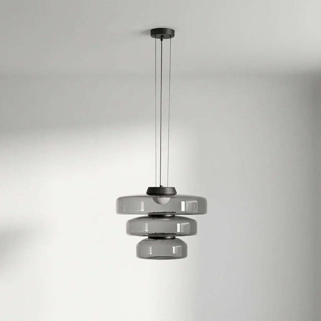 Tiered Glass Pendant Light With Integrated LED Bauhaus Style | Temsk