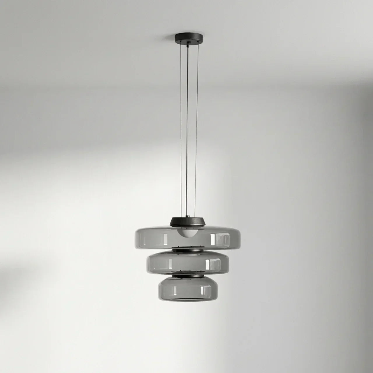 Tiered Glass Pendant Light With Integrated LED Bauhaus Style | Temsk