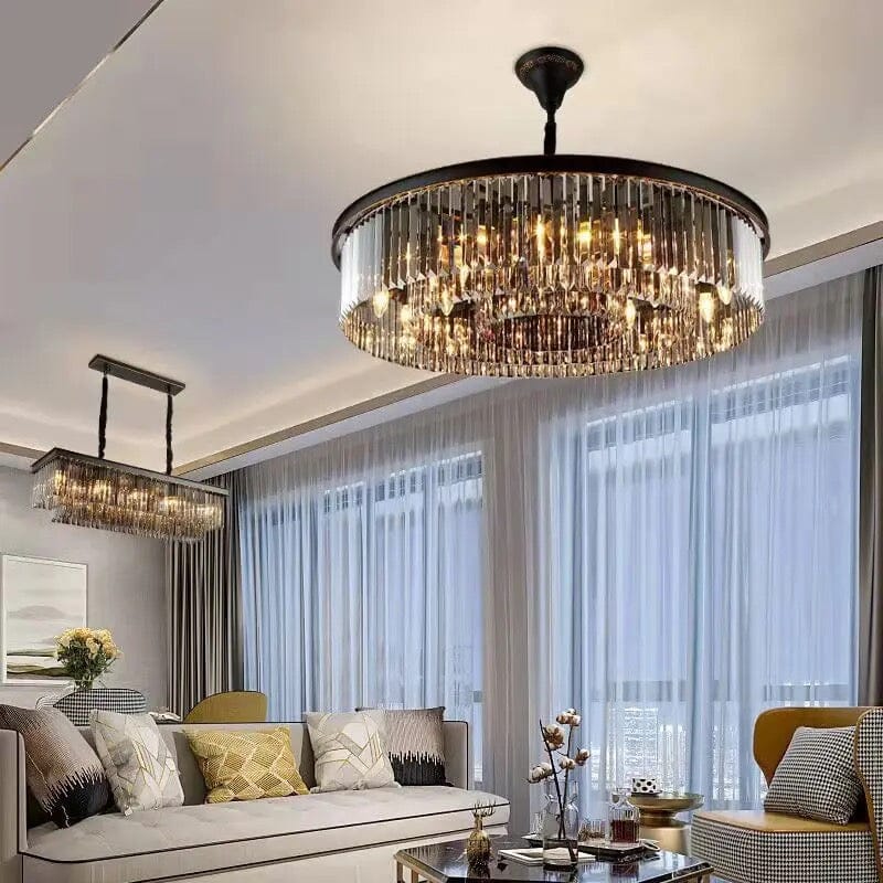 Lyrae Grey Crystal Chandelier for Elegant Living Rooms | Temsk