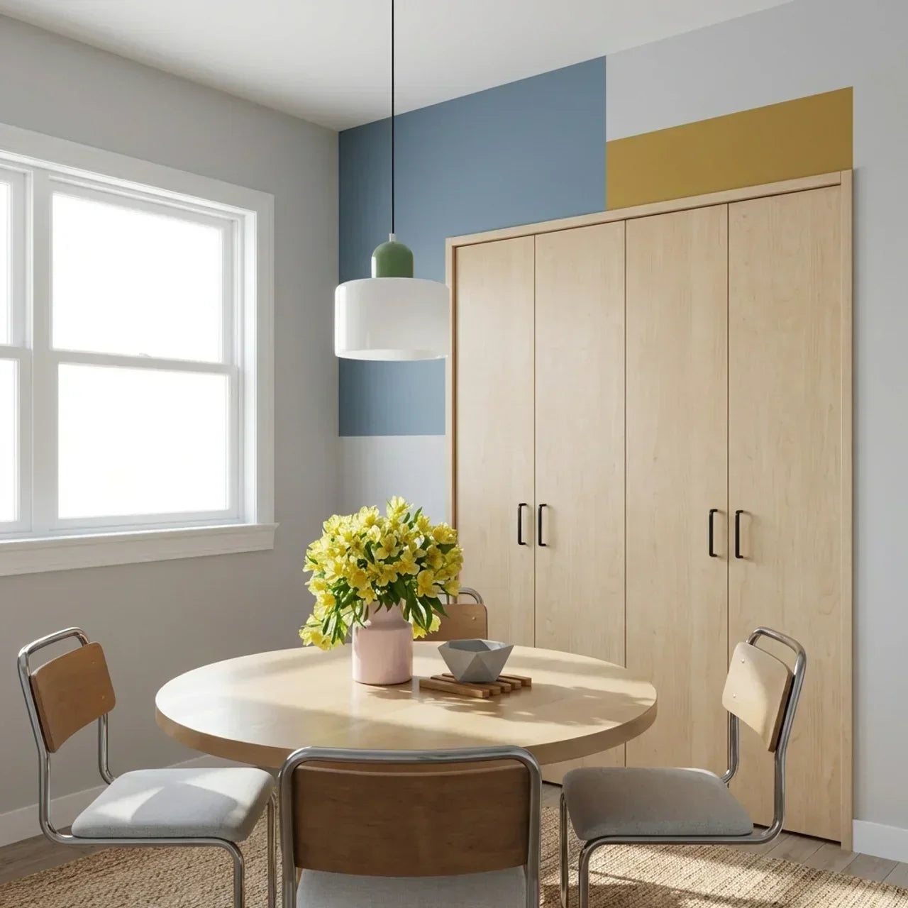 Glass Flush Mount Ceiling Light With Soft Coloured Shade | Temsk