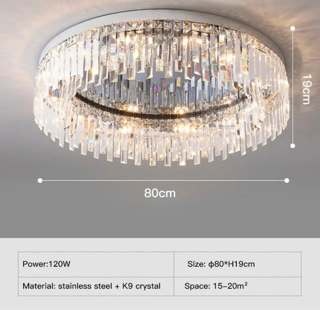 Empressa Crystal Lighting Collection Featuring Stainless Steel And K9 Crystals | Temsk