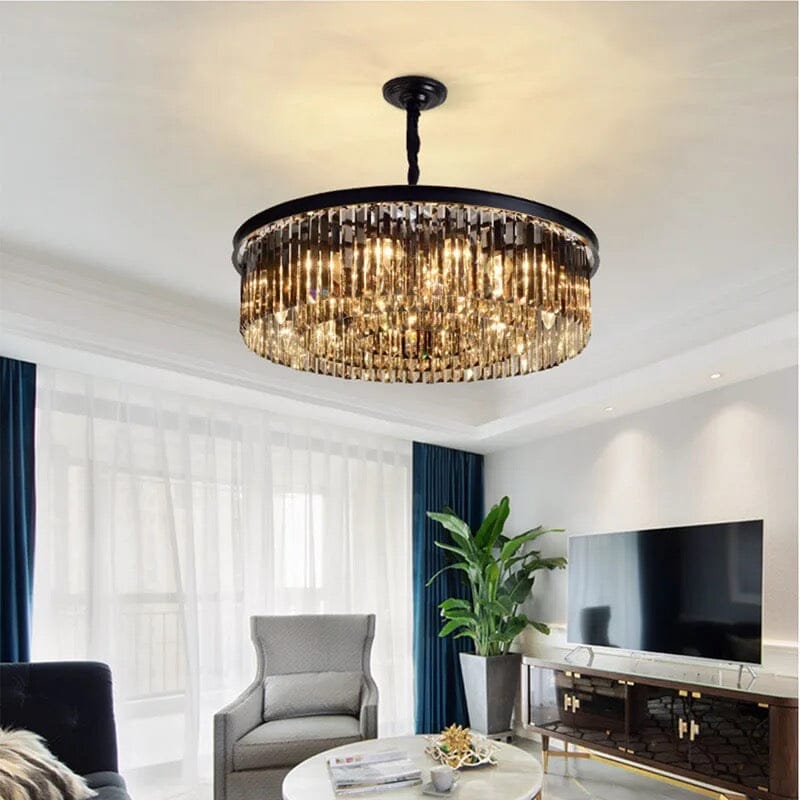 Lyrae Grey Crystal Chandelier for Elegant Living Rooms | Temsk