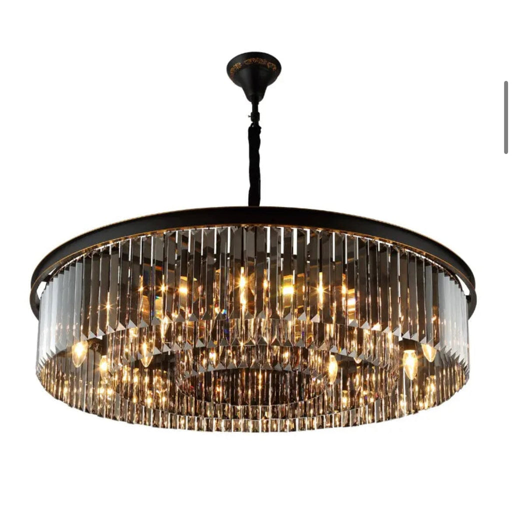 Lyrae Grey Crystal Chandelier for Elegant Living Rooms | Temsk