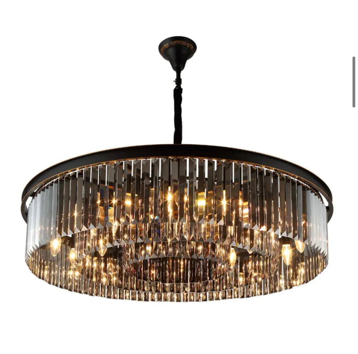 Lyrae Grey Crystal Chandelier for Elegant Living Rooms | Temsk