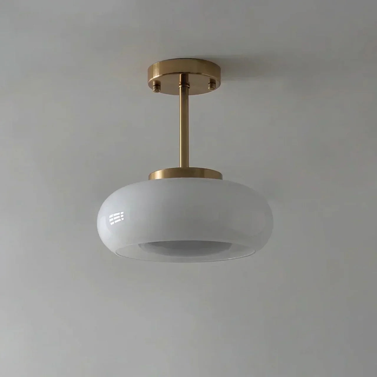 Bauhaus Glass Ceiling Light, Disc Form Light Fixture | Temsk