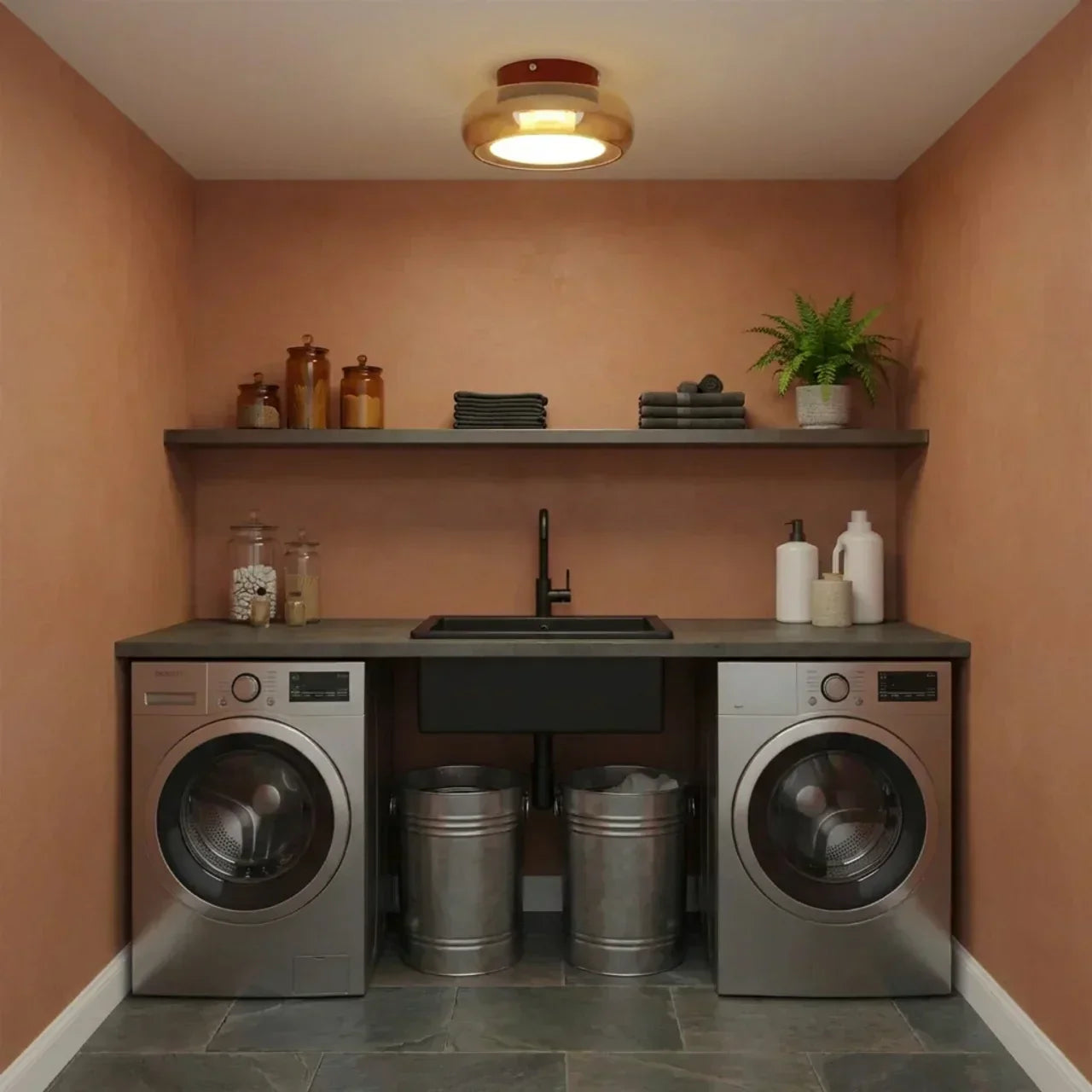 Glass Flush Mount Ceiling Light For Low Profile Ceilings | Temsk