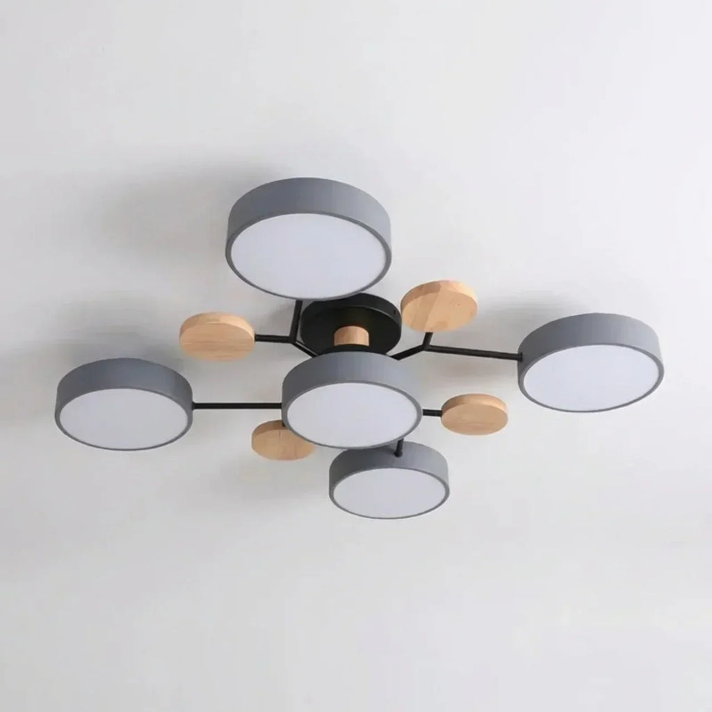 Branch Design Flush Mount Ceiling Light With Wood Accents | Temsk