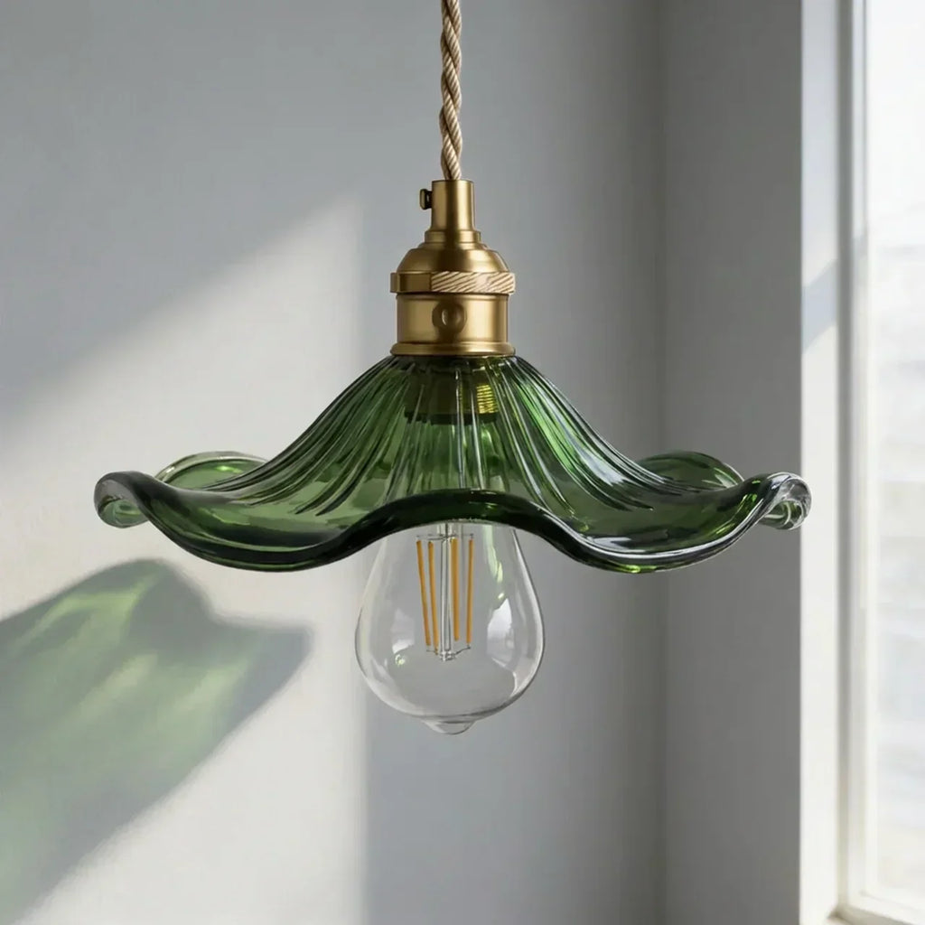 Art Deco Scalloped Glass Ceiling Light Fixture For Home Interiors | Temsk