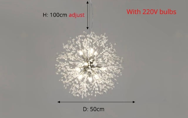 Dandelion Inspired Modern Pendant Light In Iron And Acrylic | Temsk