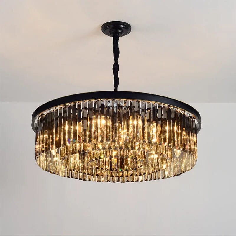 Lyrae Grey Crystal Chandelier for Elegant Living Rooms | Temsk