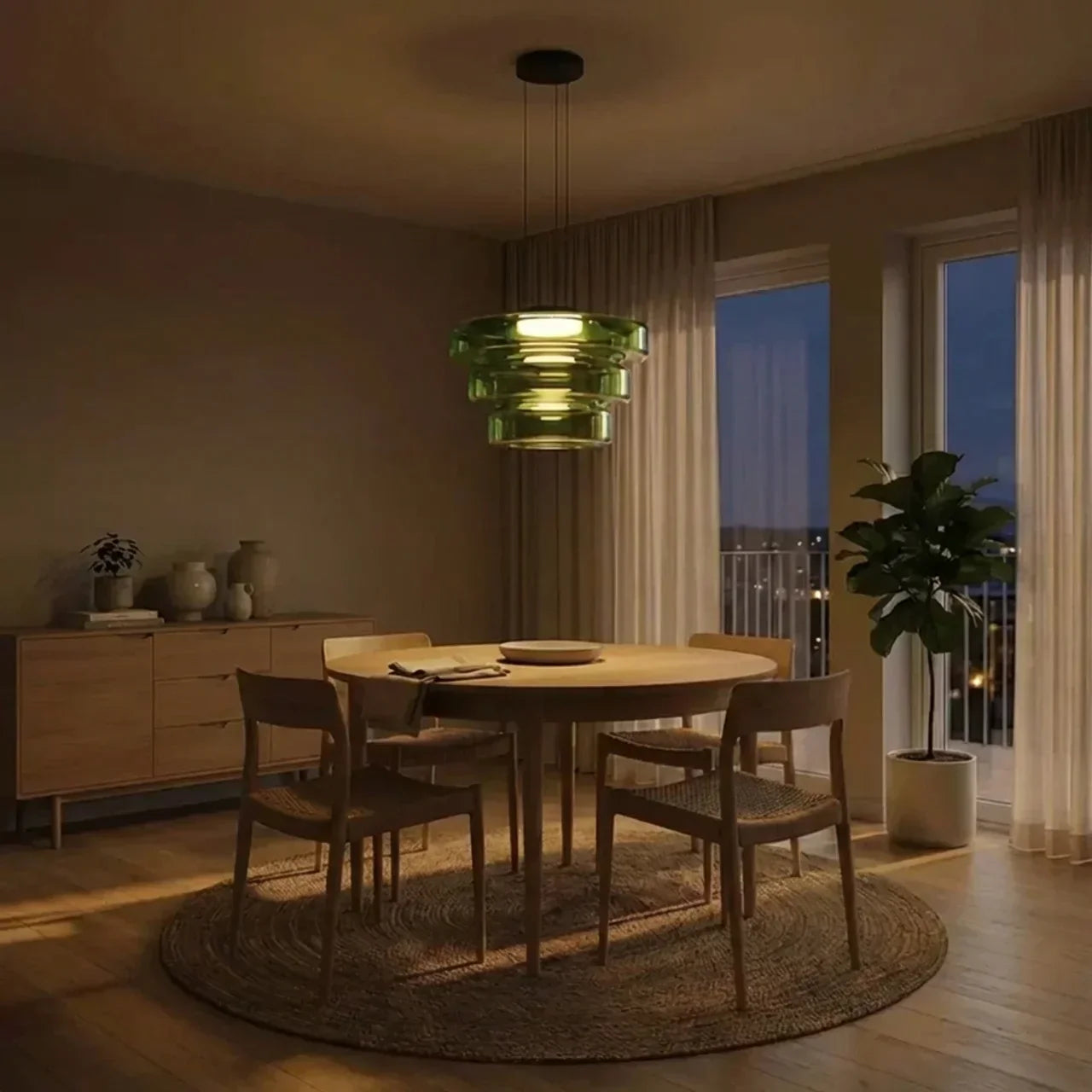 Tiered Glass Pendant Light With Integrated LED Bauhaus Style | Temsk