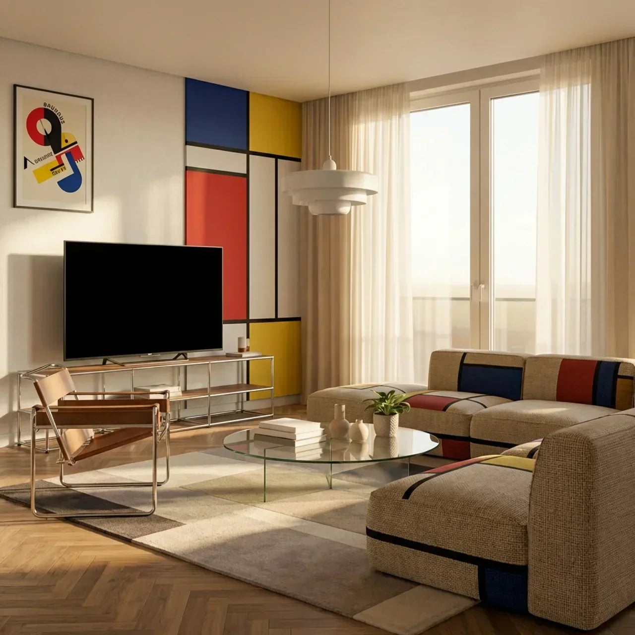 Bauhaus Style Tiered Glass Pendant Light For Ceiling Mount | Temsk
