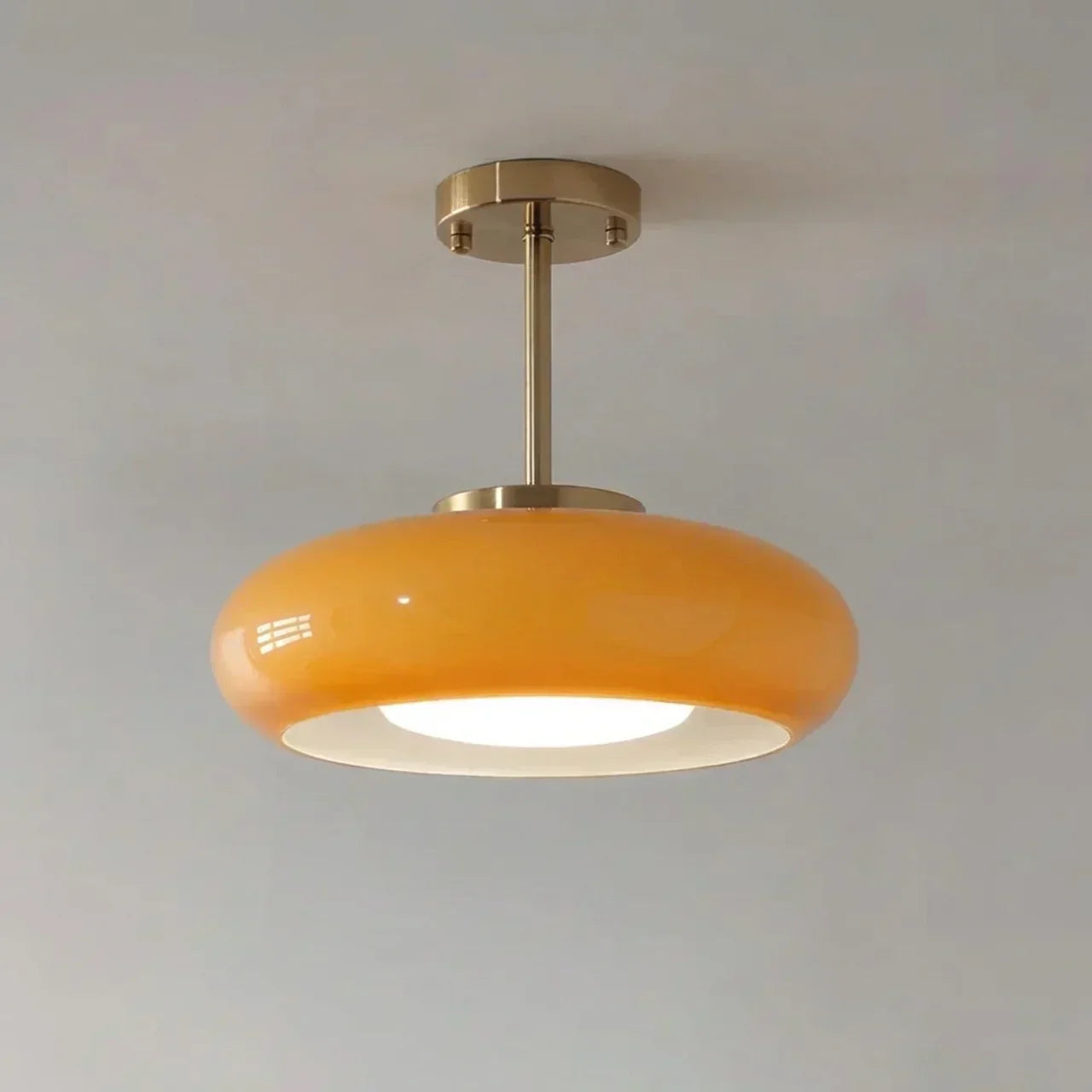 Bauhaus Glass Ceiling Light, Disc Form Light Fixture | Temsk
