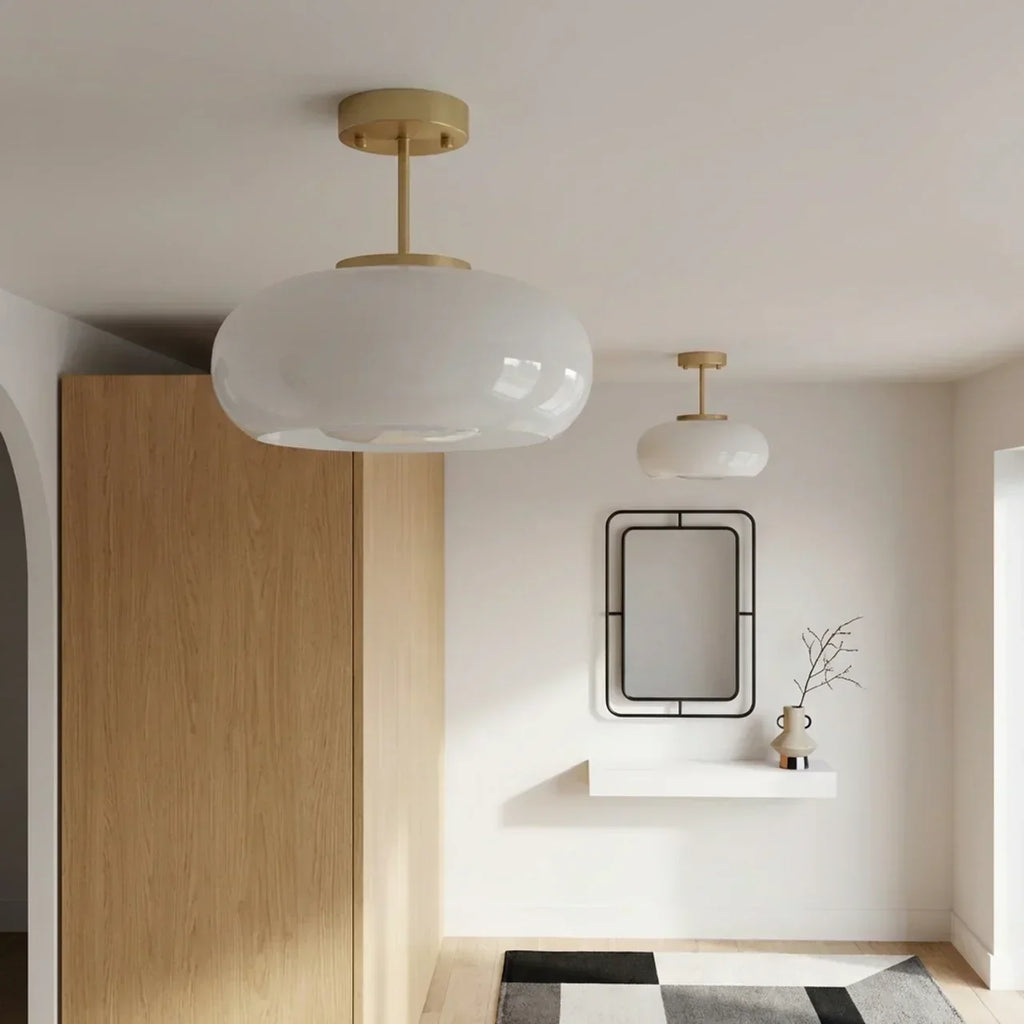 Bauhaus Glass Ceiling Light, Disc Form Light Fixture | Temsk