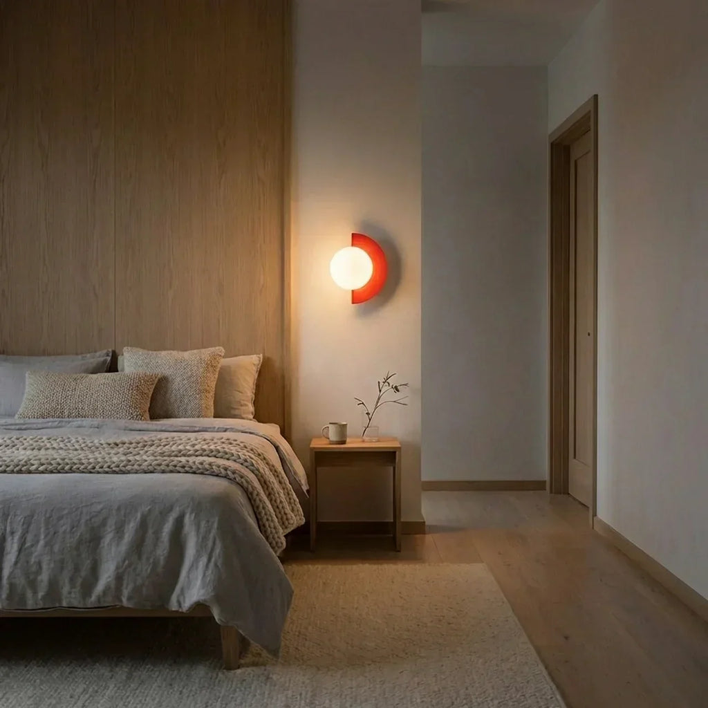 Wall Mounted Sconce Light in Semi Circle Metal With Integrated LED | Temsk