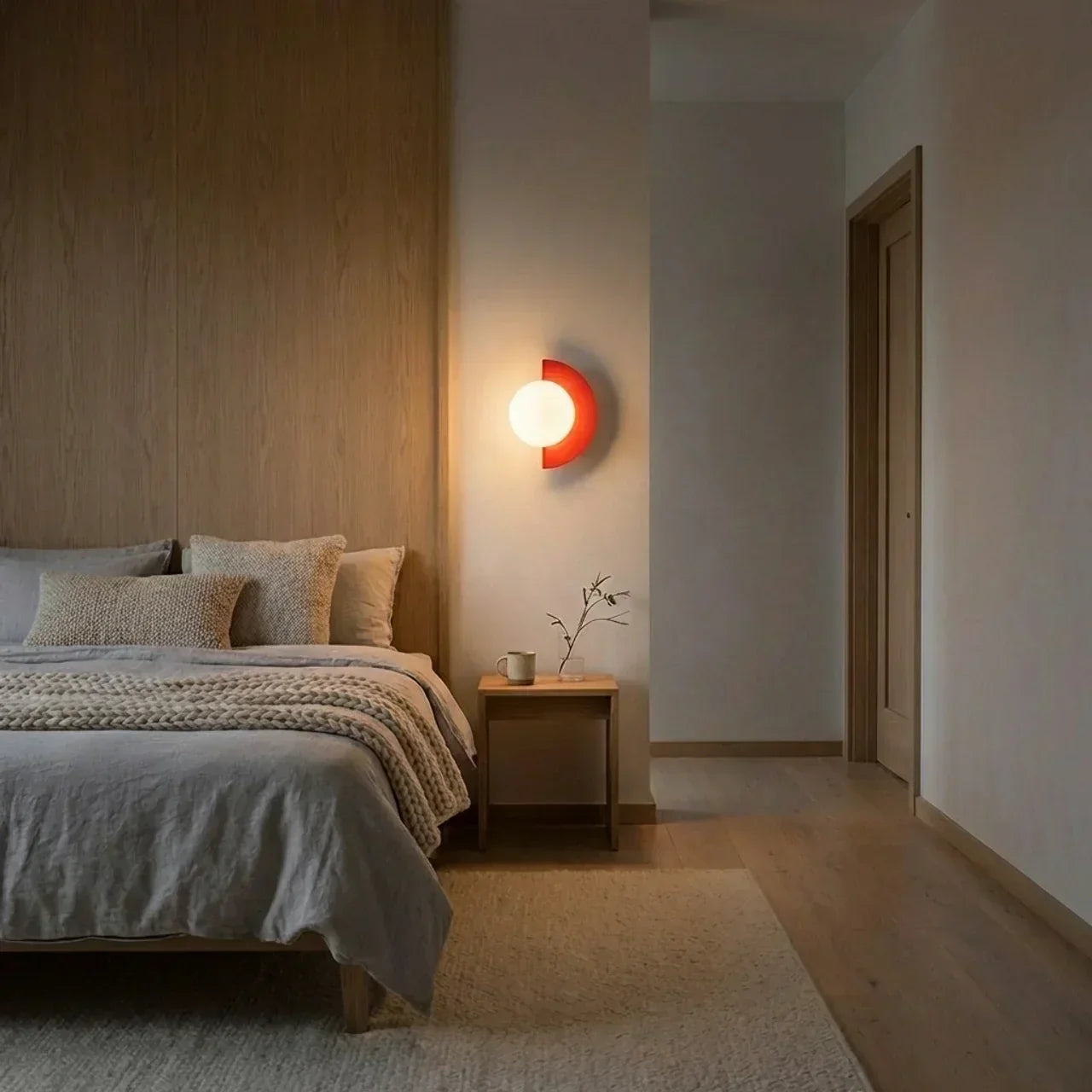 Wall Mounted Sconce Light in Semi Circle Metal With Integrated LED | Temsk