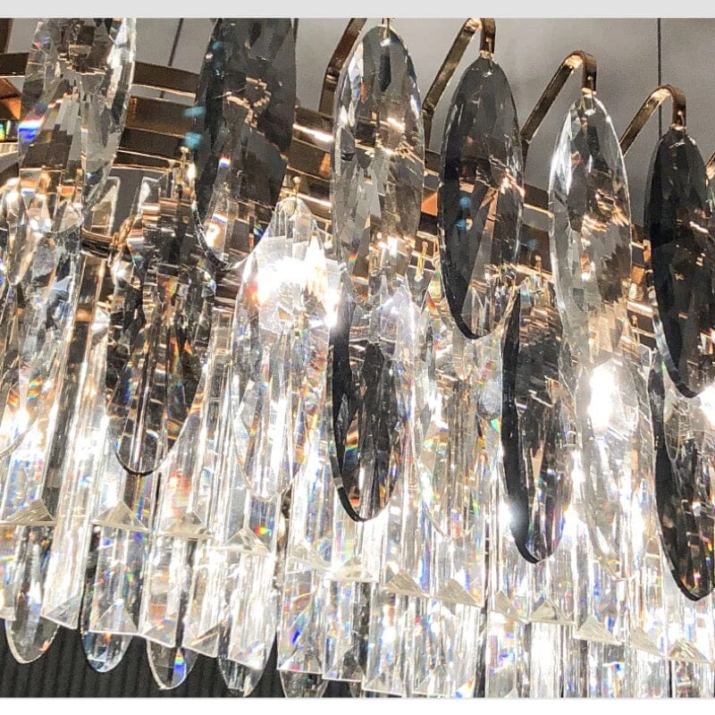 Aventis Crystal Chandelier in Bronze Finish for Hallways and Living Rooms | Temsk