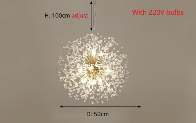 Elegant Dandelion Crystal Pendant Light For Modern Interiors | Temsk