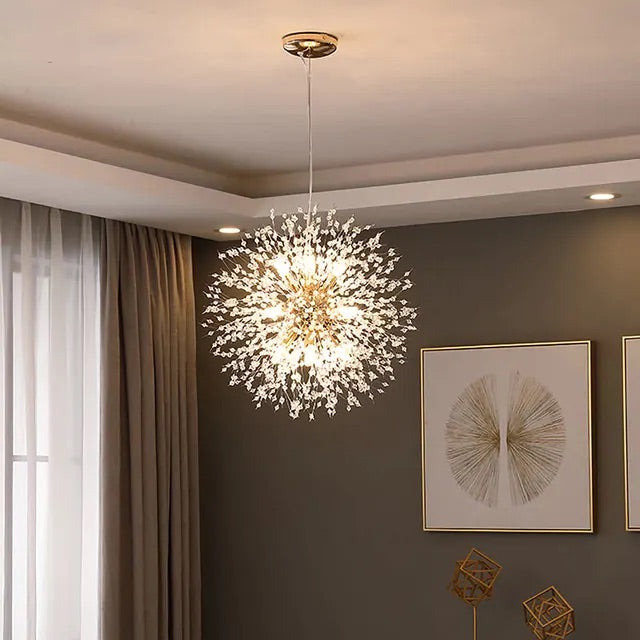 Dandelion Inspired Modern Pendant Light In Iron And Acrylic | Temsk