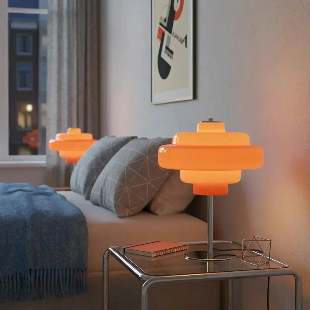 Coloured Glass Table Lamp In Bauhaus Style Pendant | Temsk