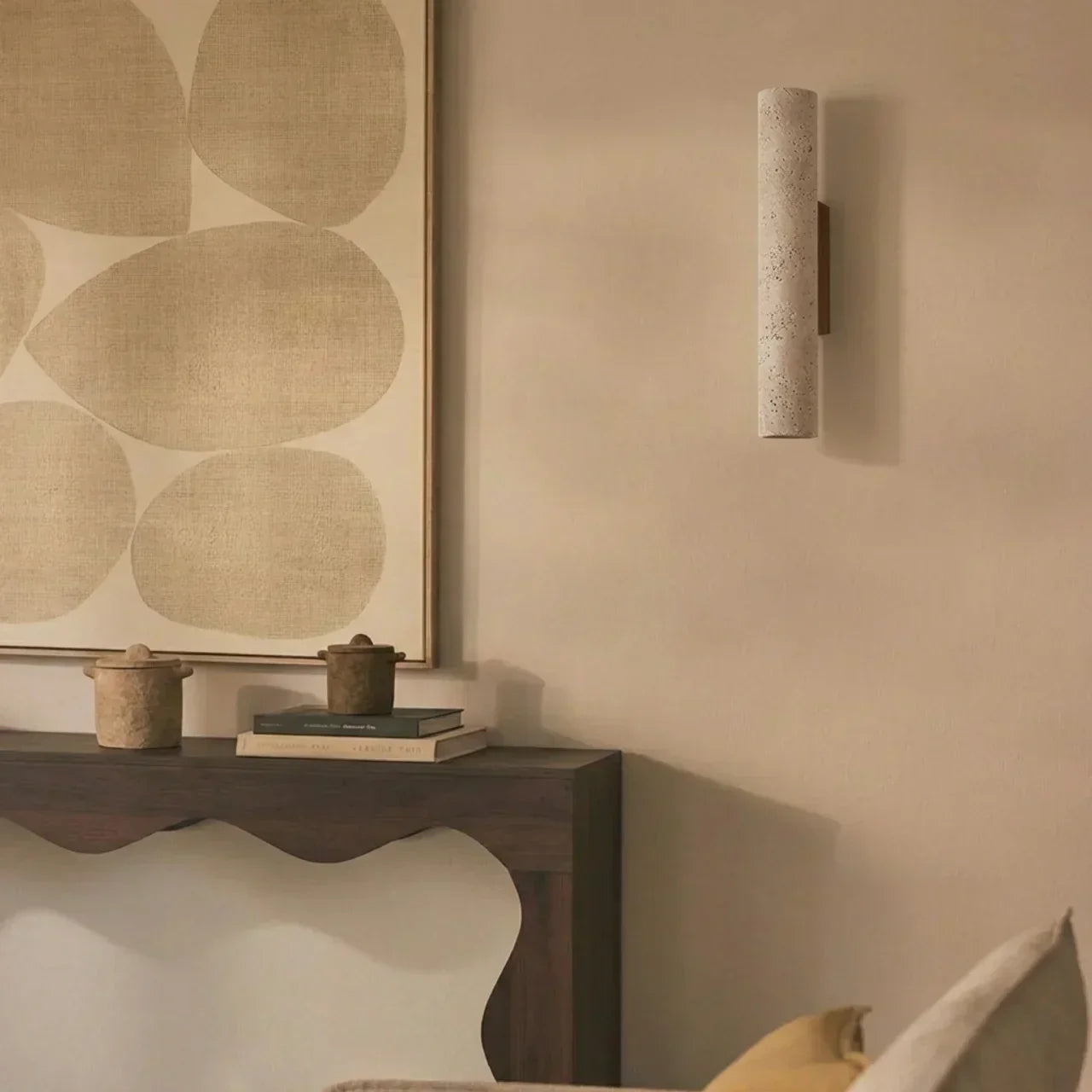 Travertine Vertical Wall Light With Up-Down LED For Indoor Use | Temsk