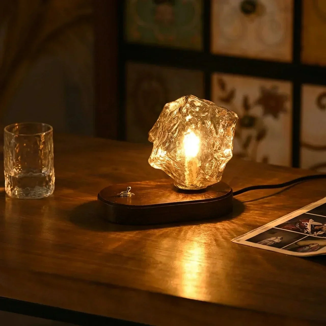 Organic Glass Table Lamp Lighting Fixture For Elegant Interiors | Temsk