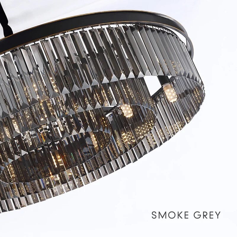 Lyrae Grey Crystal Chandelier for Elegant Living Rooms | Temsk