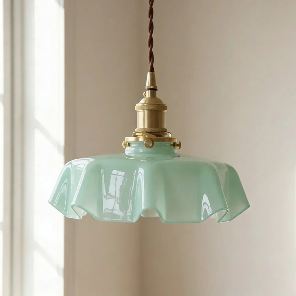Draped Glass Pendant Ceiling Light In Art Deco Style | Temsk