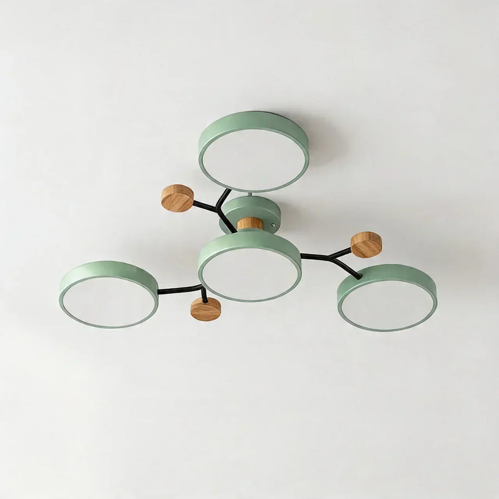 Branch Design Flush Mount Ceiling Light With Wood Accents | Temsk