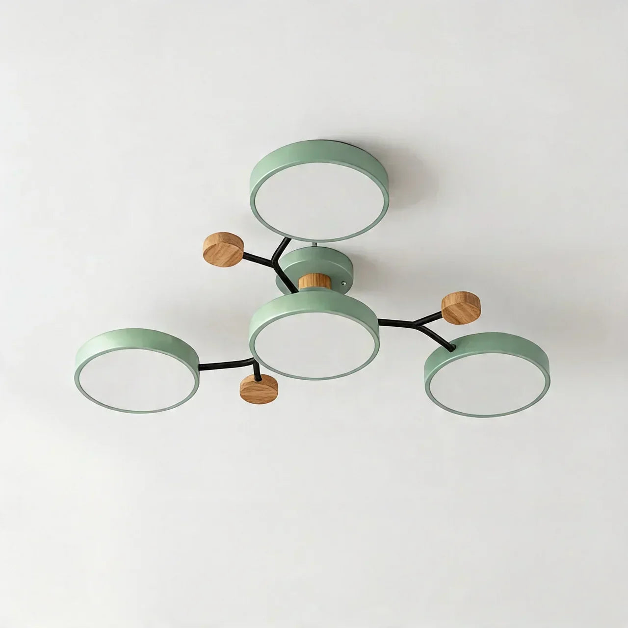 Branch Design Flush Mount Ceiling Light With Wood Accents | Temsk