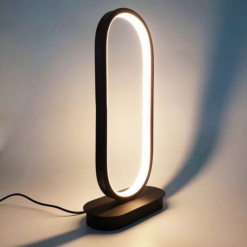 Luminova Compact Oval Lamp With Iron Finish For Modern Rooms | Temsk