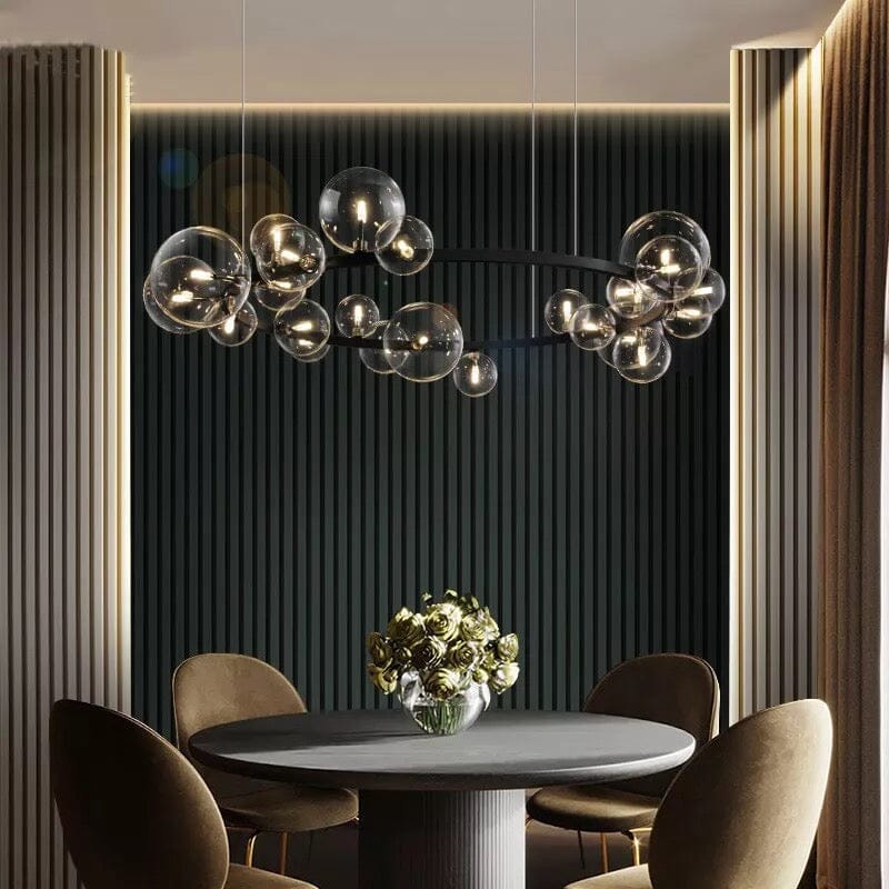 Elara Bubble Glass Chandelier Aluminum Frame Hand Blown Glass 90-260V LED Bulbs Included | Temsk