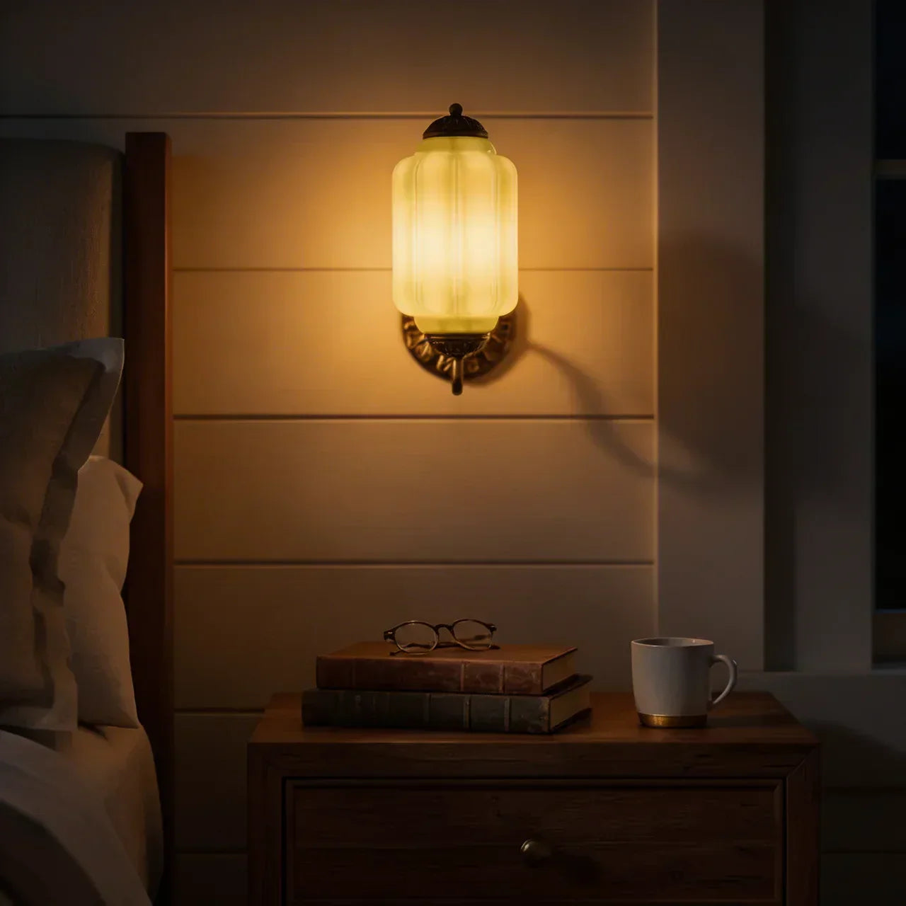 Vintage Milk Glass Wall Light Fixture For Indoor Ambient Lighting | Temsk