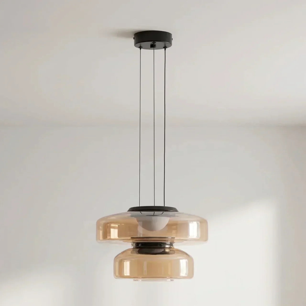 Tiered Glass Pendant Light With Integrated LED Bauhaus Style | Temsk