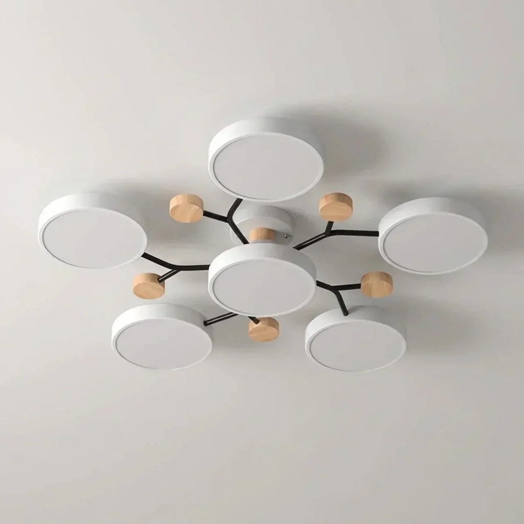 Branch Design Flush Mount Ceiling Light With Wood Accents | Temsk