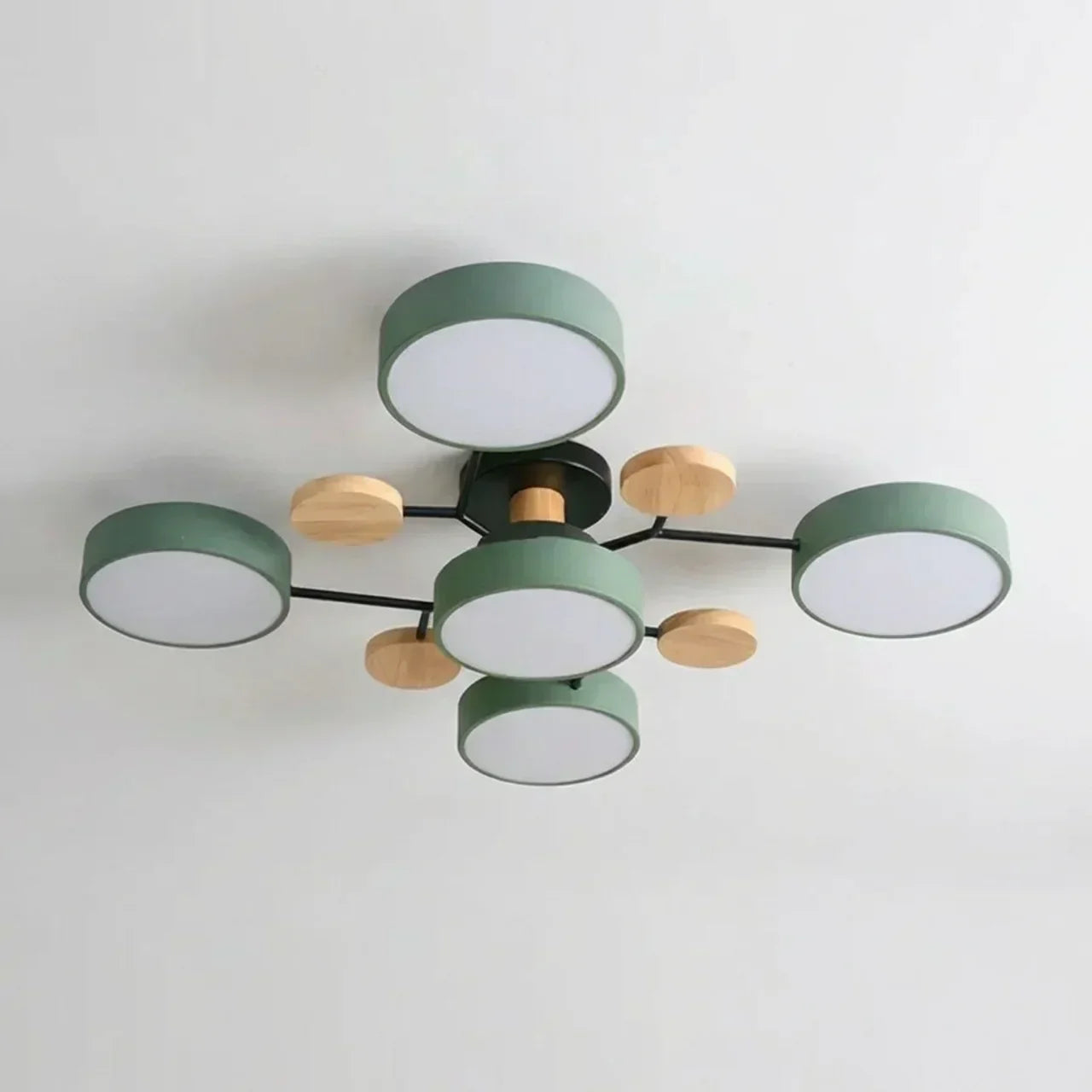 Branch Design Flush Mount Ceiling Light With Wood Accents | Temsk