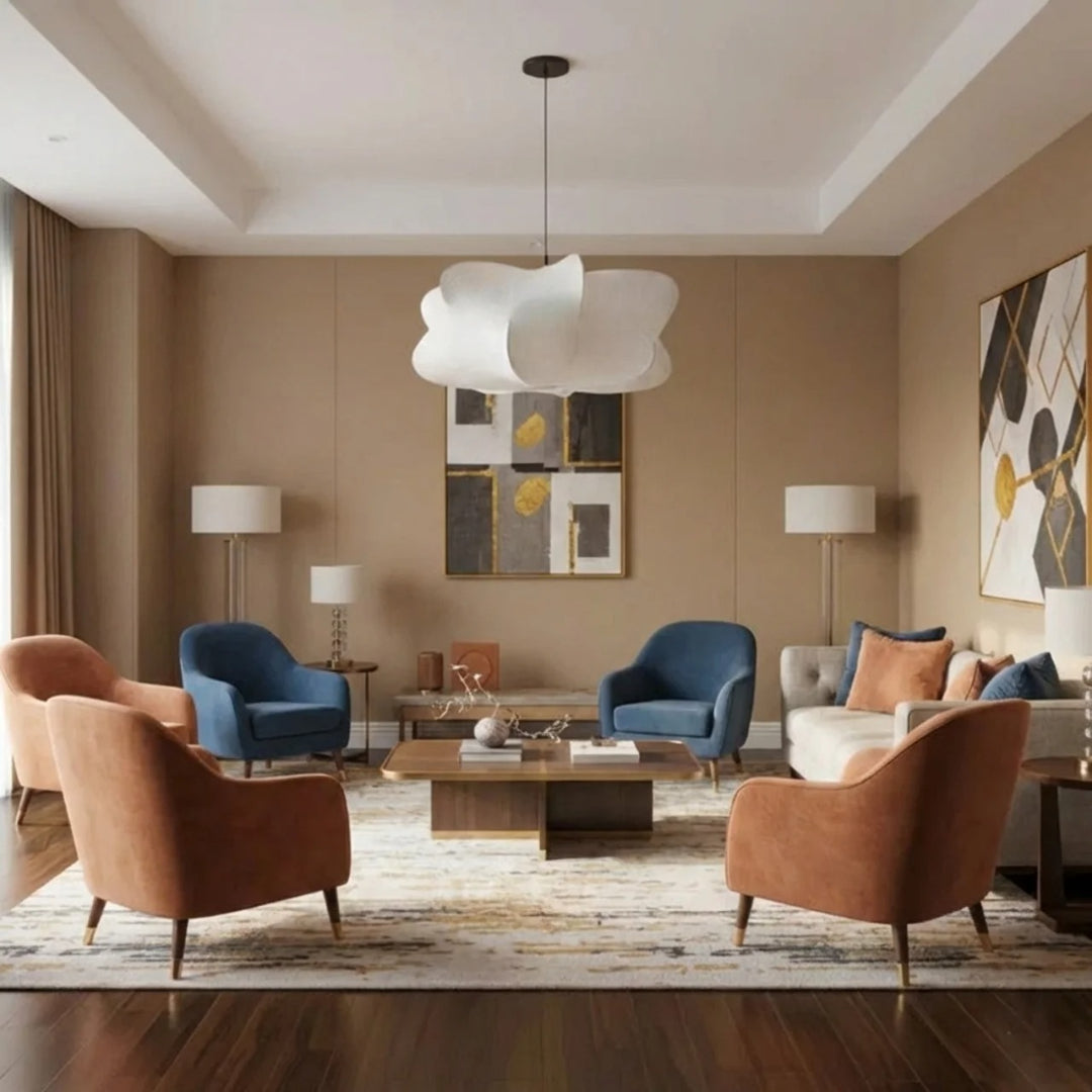 Mulberry Silk Pendant Light Sculptural Shade Design | Temsk