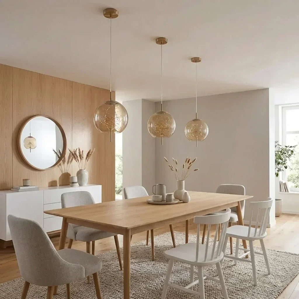 Glass Cylinder and Oval Pendant Ceiling Light Fixture | Temsk