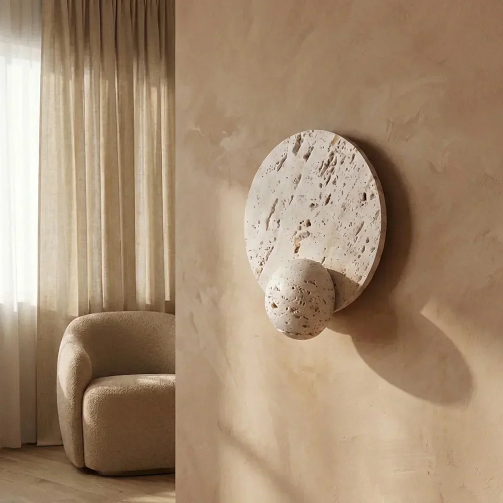 Integrated LED Travertine Wall Sconce for Indoor Use | Temsk